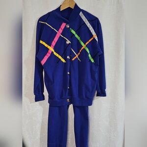 Vintage Golden Girls Colorful Retro Geometric Track Suit
